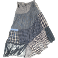 Blue Asymmetrical Boxer Skirt Maxi