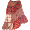 Red & Orange Asymmetrical Boxer Skirt Maxi