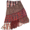 Red Asymmetrical Boxer Skirt Maxi