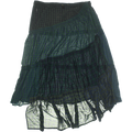Dark Blue Asymmetrical Boxer Skirt Maxi