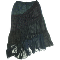 Dark Green & Blue Asymmetrical Boxer Skirt Maxi