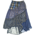 Blue Asymmetrical Boxer Skirt Maxi
