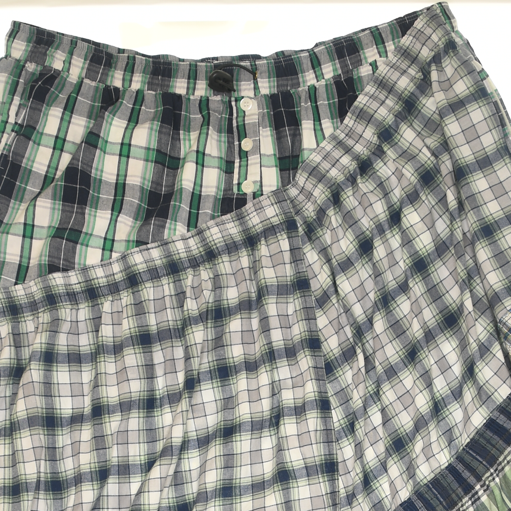 Green Asymmetrical Boxer Skirt Maxi