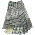 Green Asymmetrical Boxer Skirt Maxi