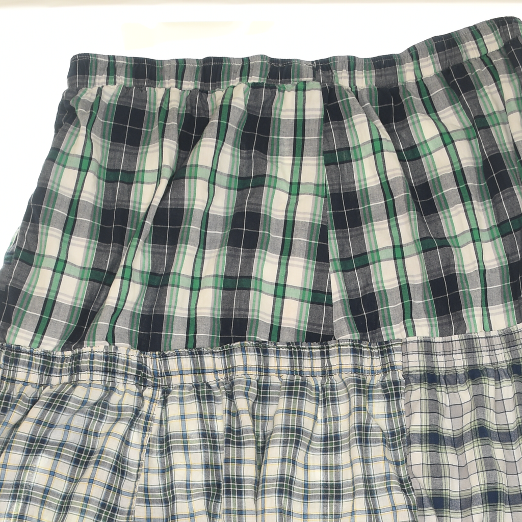 Green Asymmetrical Boxer Skirt Maxi
