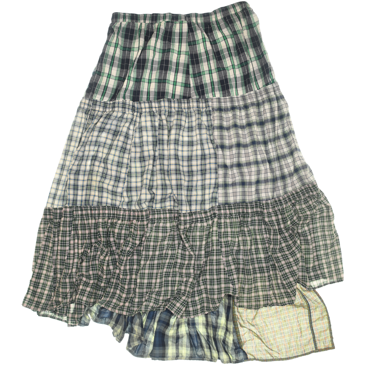 Green Asymmetrical Boxer Skirt Maxi