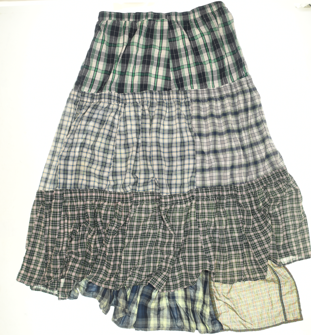 Green Asymmetrical Boxer Skirt Maxi