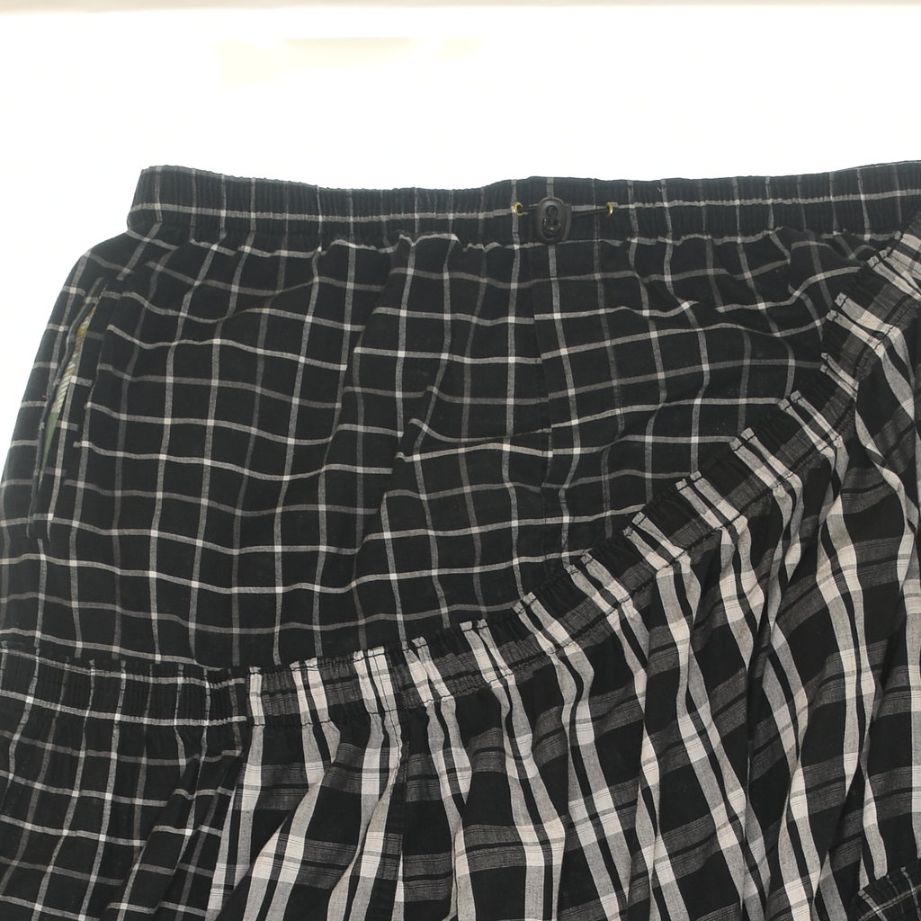 Black & White Asymmetrical Boxer Skirt Maxi