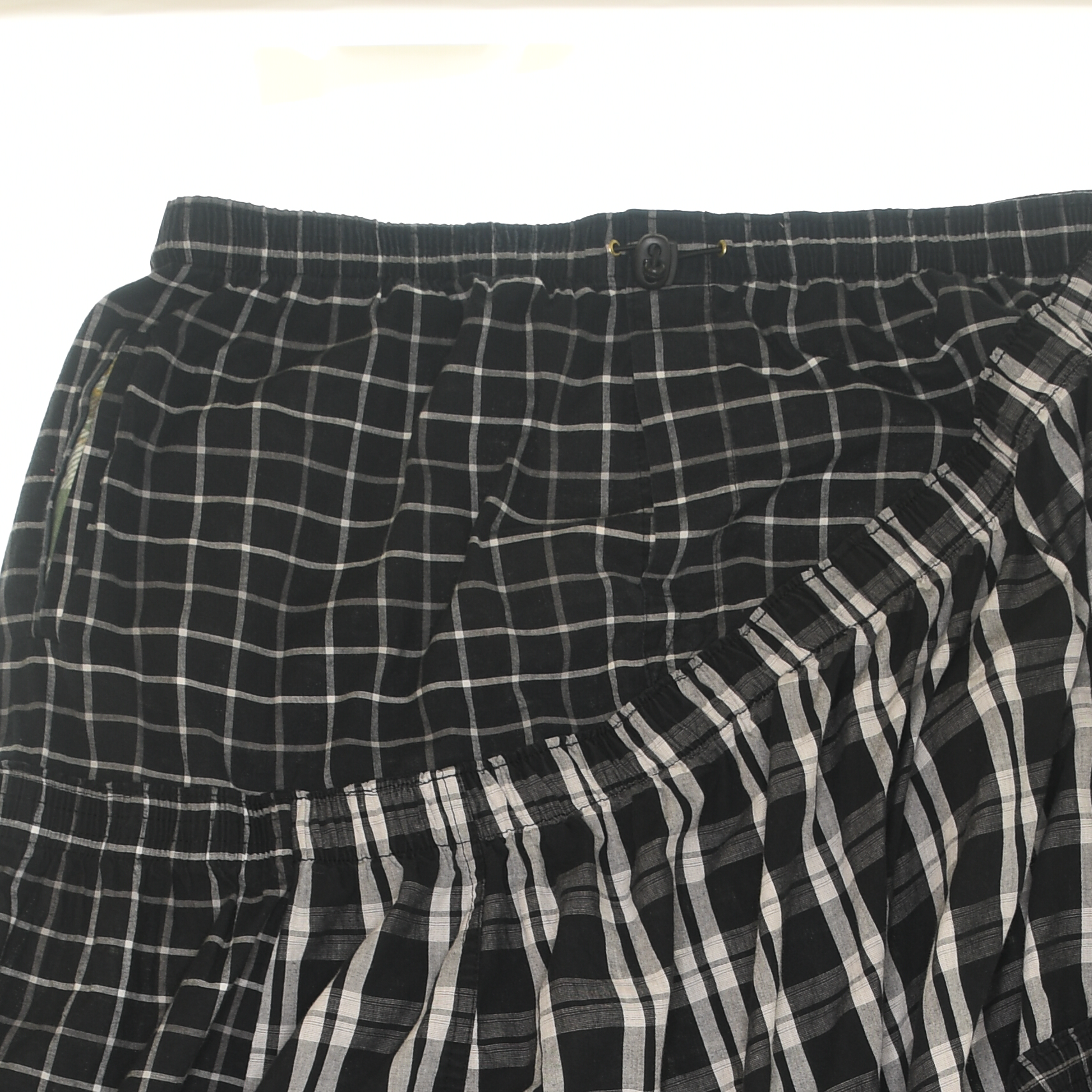 Black & White Asymmetrical Boxer Skirt Maxi