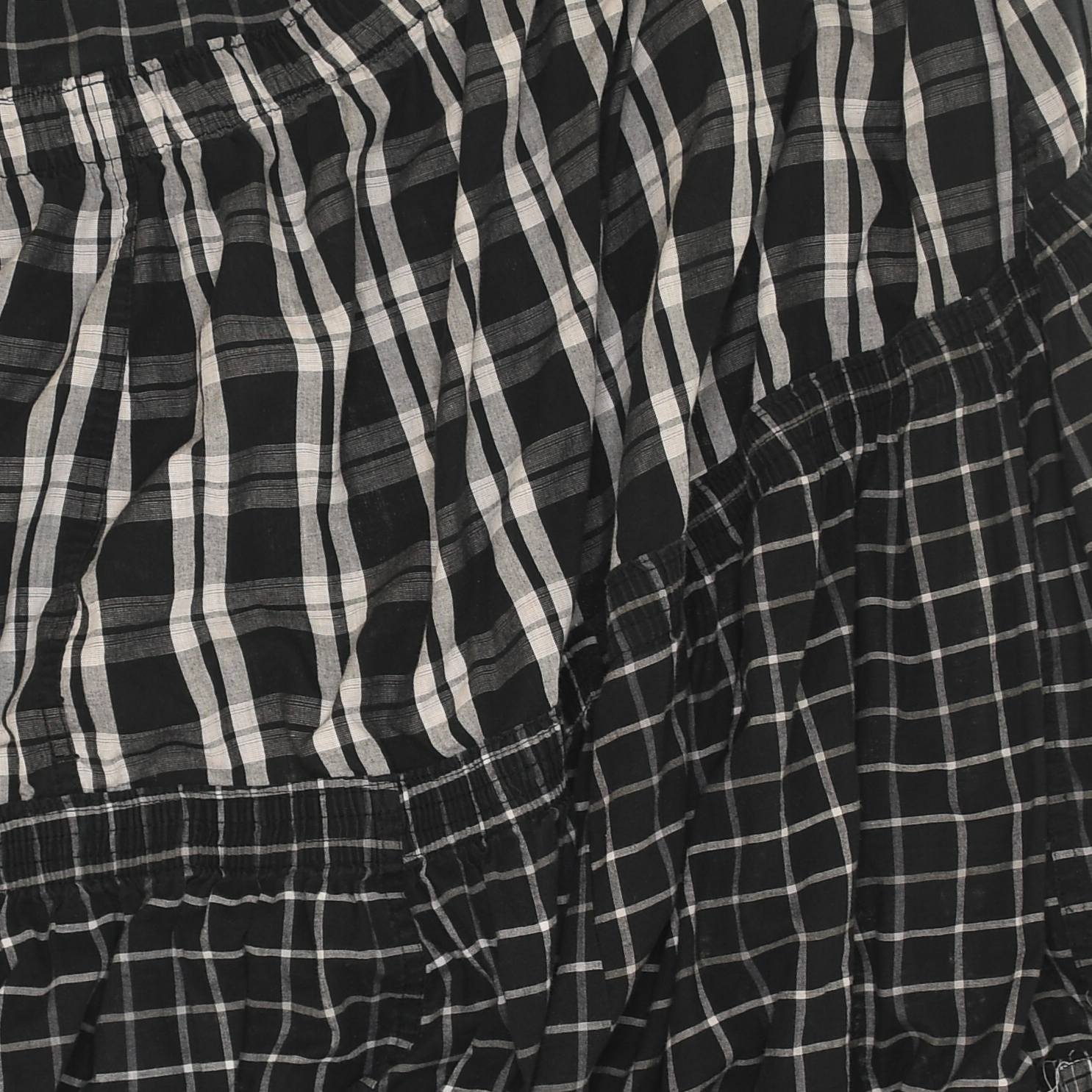 Black & White Asymmetrical Boxer Skirt Maxi