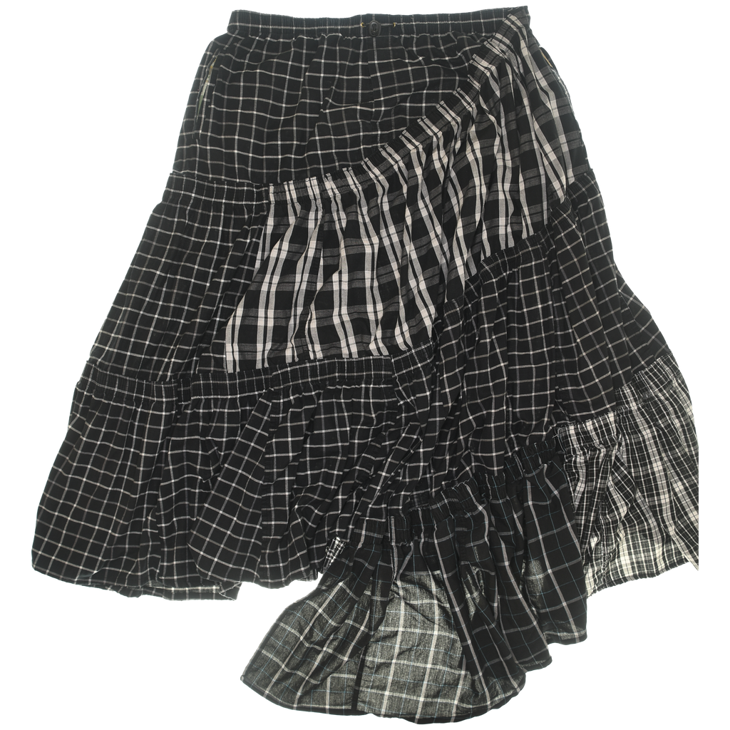 Black & White Asymmetrical Boxer Skirt Maxi