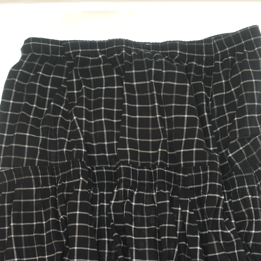 Black & White Asymmetrical Boxer Skirt Maxi