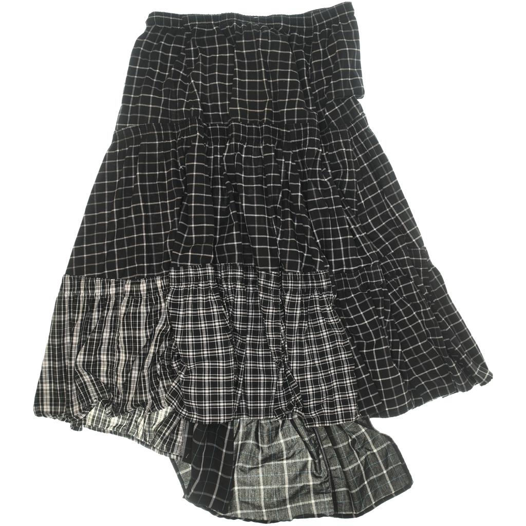 Black & White Asymmetrical Boxer Skirt Maxi