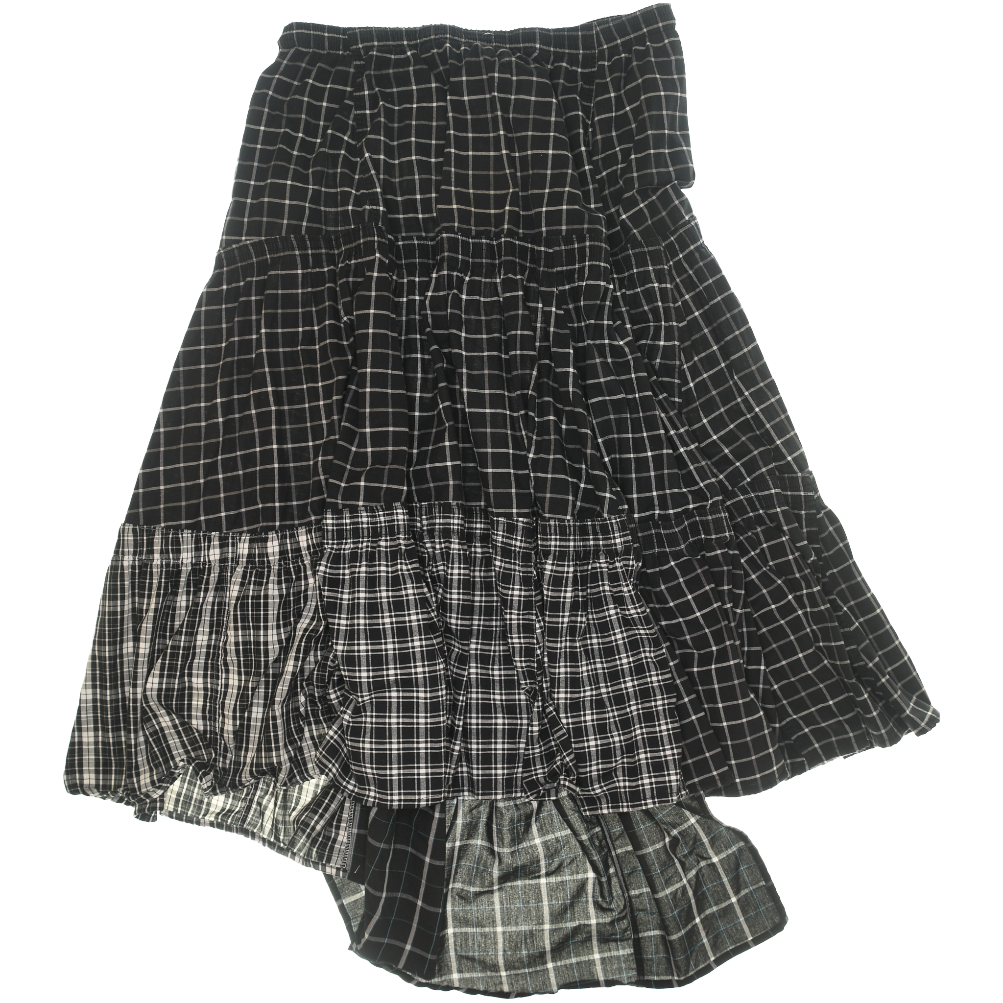 Black & White Asymmetrical Boxer Skirt Maxi