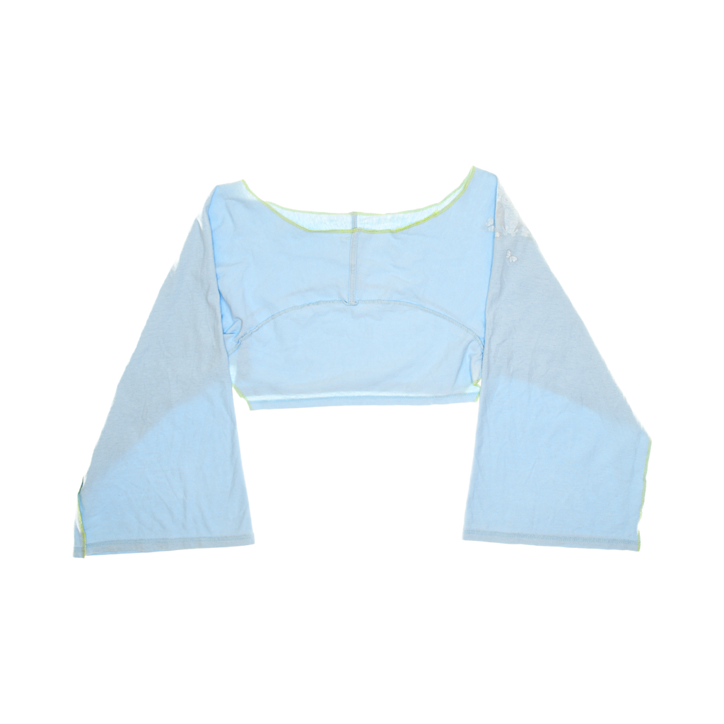 Light Blue Owl Reversible Crop Top