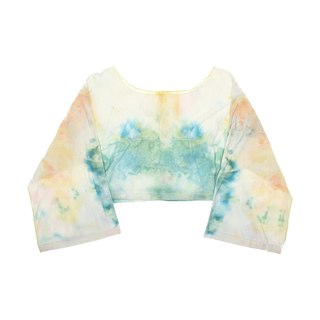 Blue Ice Dye Reversible Crop Top