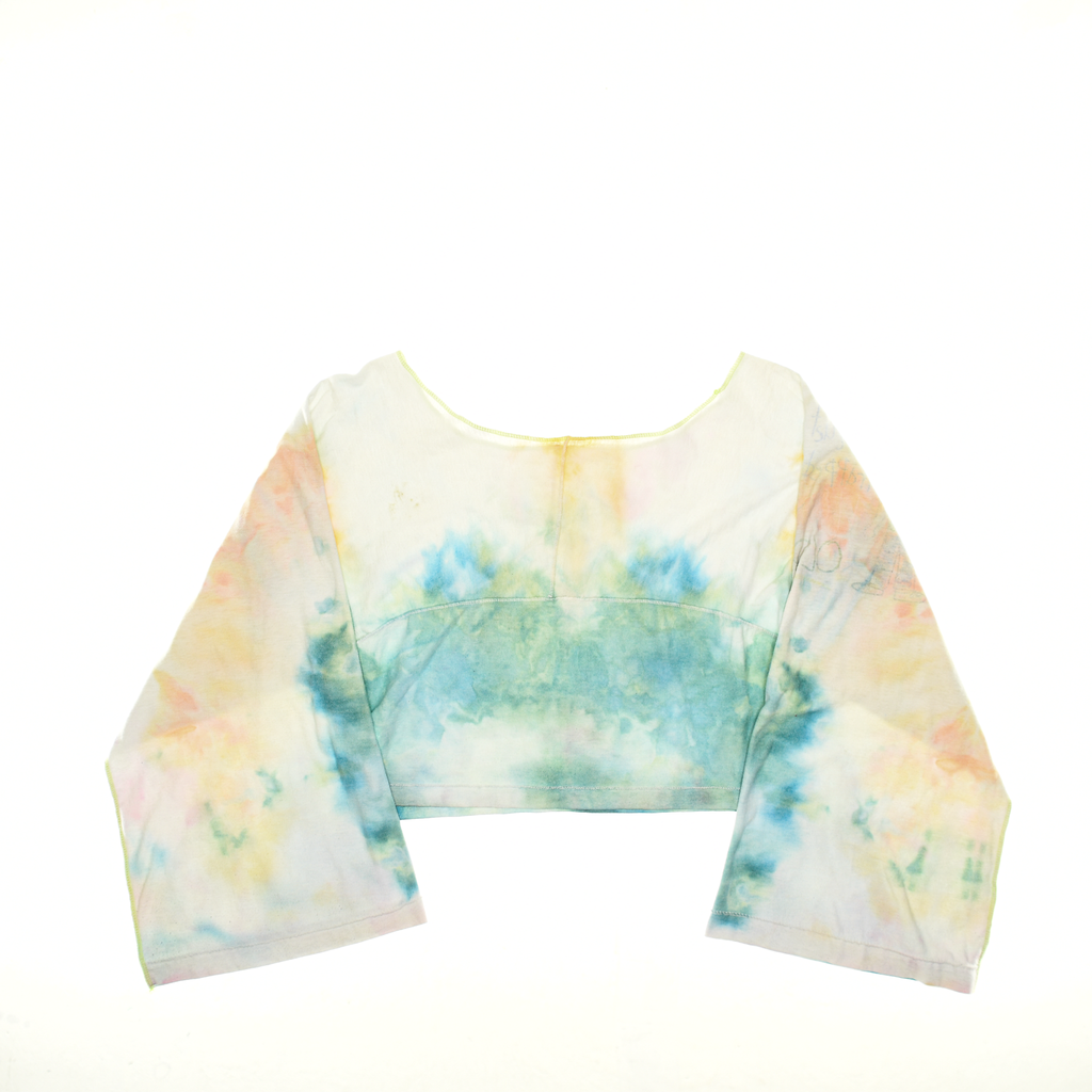 Blue Ice Dye Reversible Crop Top