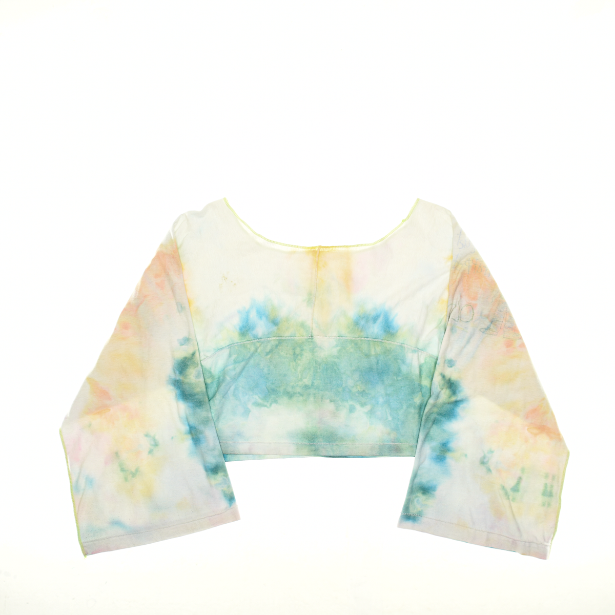 Blue Ice Dye Reversible Crop Top