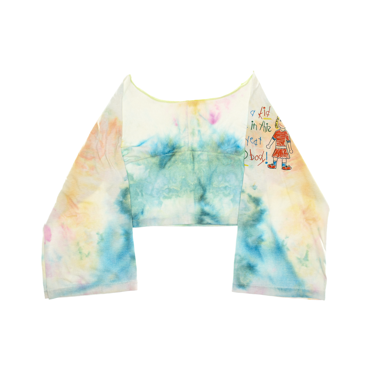 Blue Ice Dye Reversible Crop Top