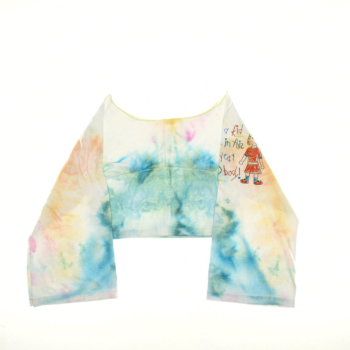 Blue Ice Dye Reversible Crop Top