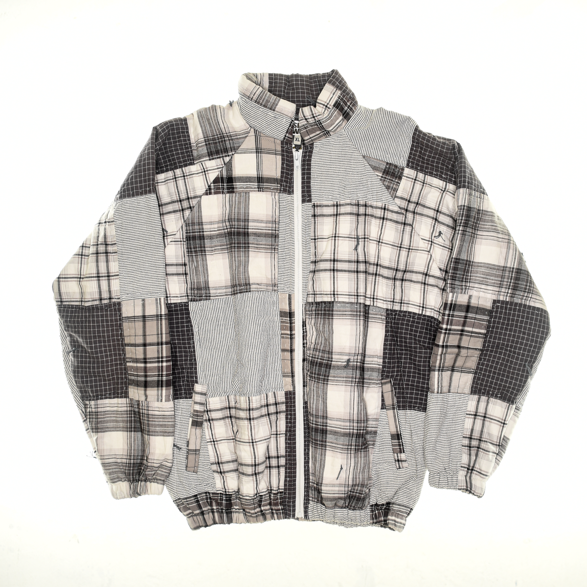Gray Patchwork Classic Quilt Bomber