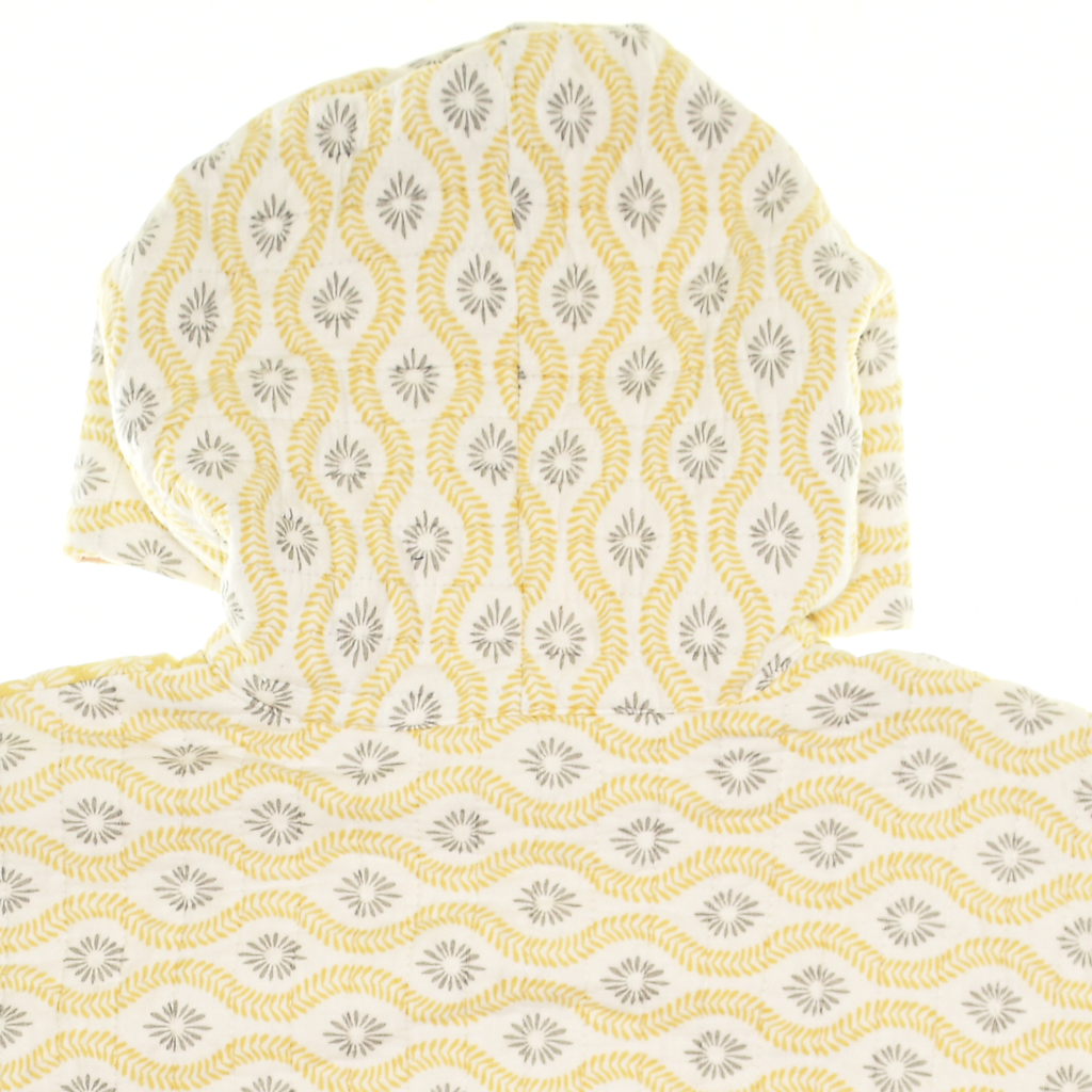 Yellow & Gray Coastal Nomad Quilt Hoodie