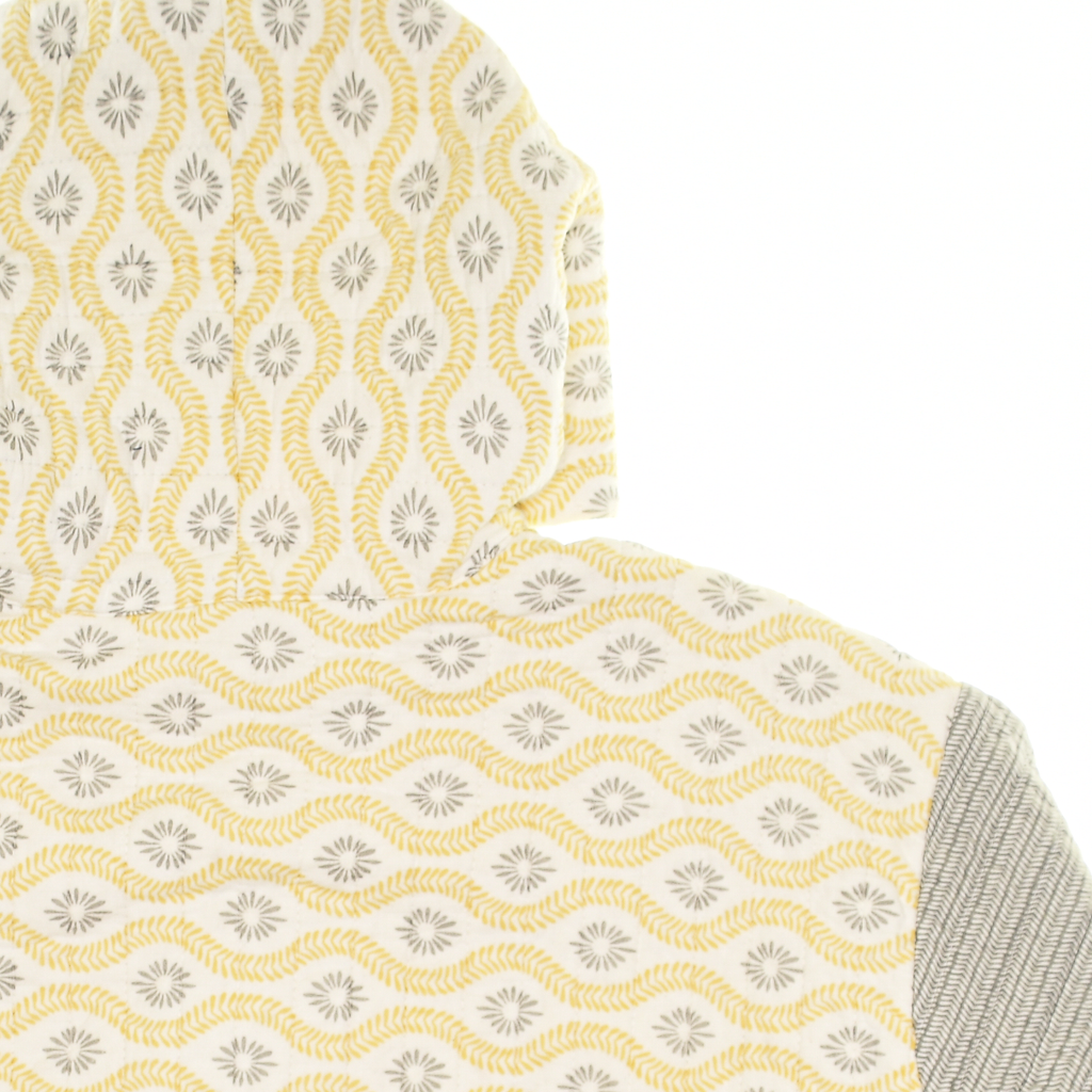 Yellow & Gray Coastal Nomad Quilt Hoodie