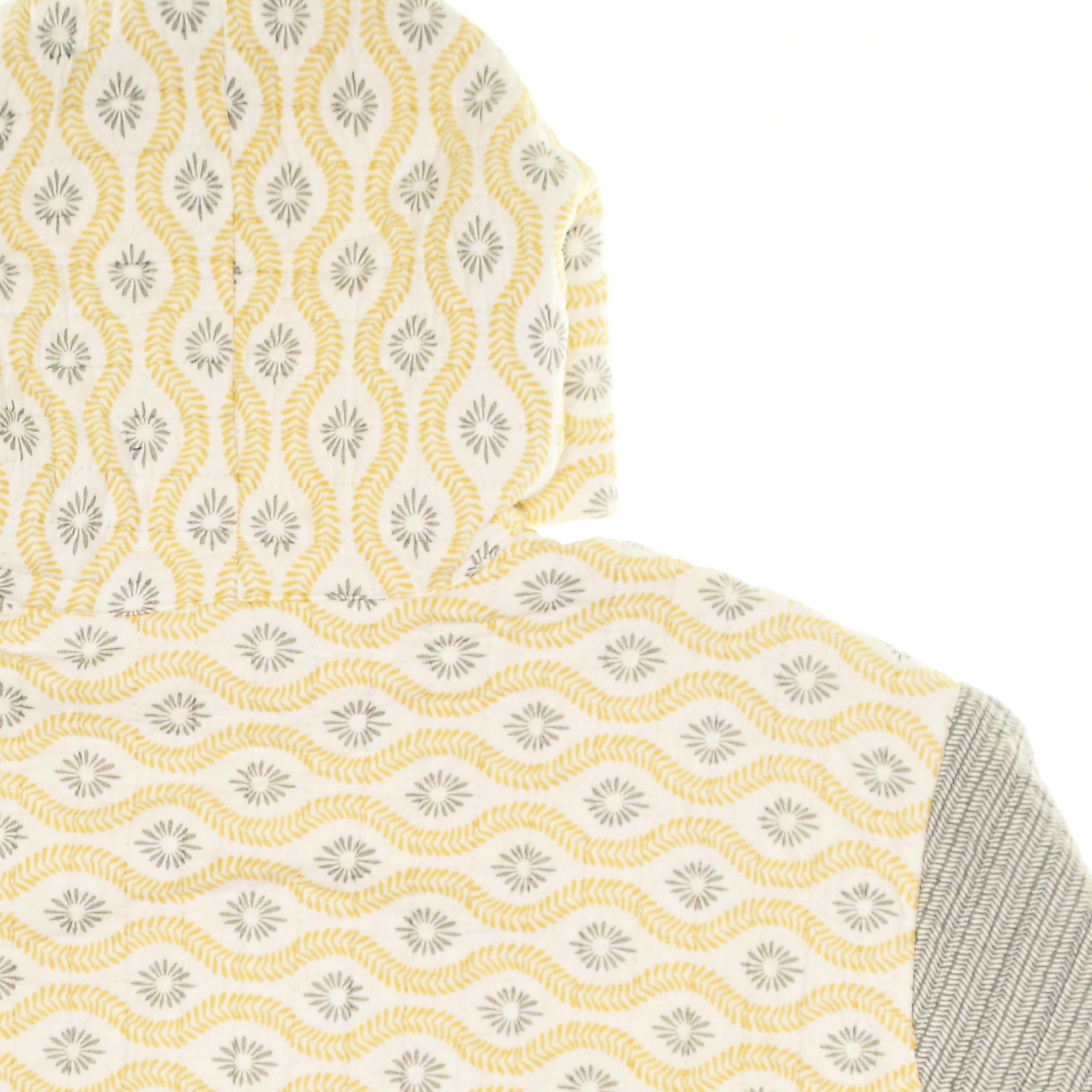 Yellow & Gray Coastal Nomad Quilt Hoodie