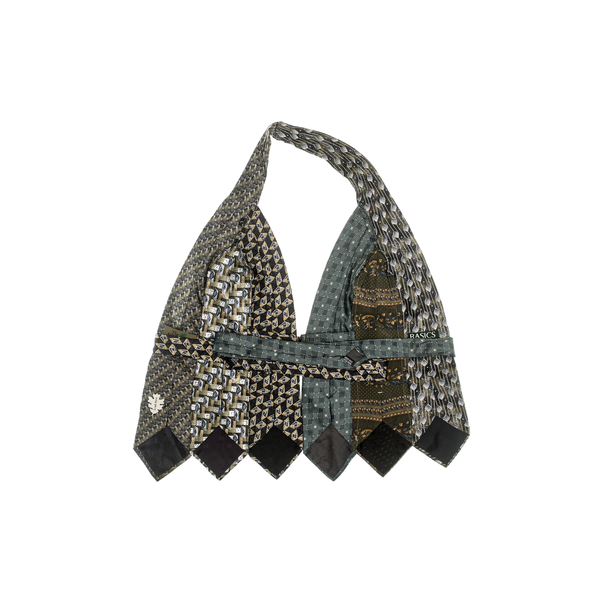 Grays & Brown Tie Halter Top