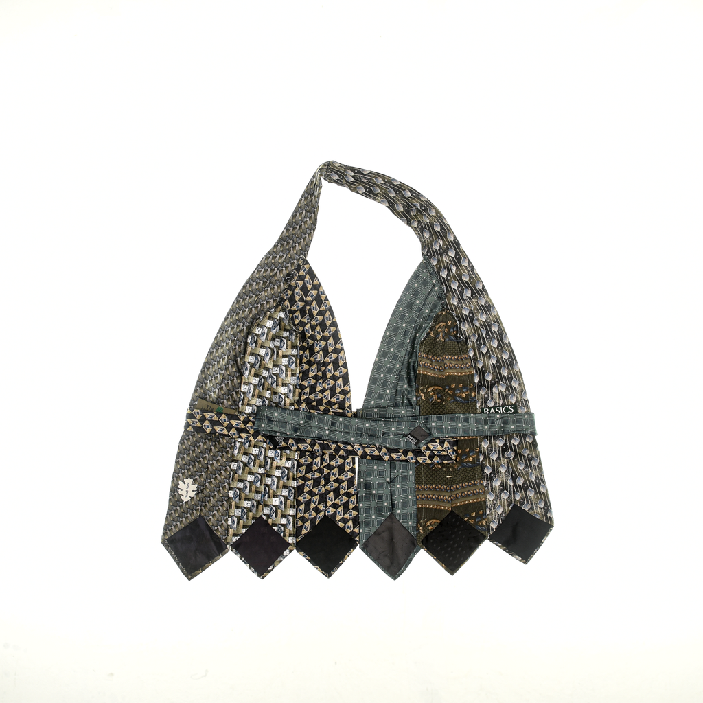 Grays & Brown Tie Halter Top