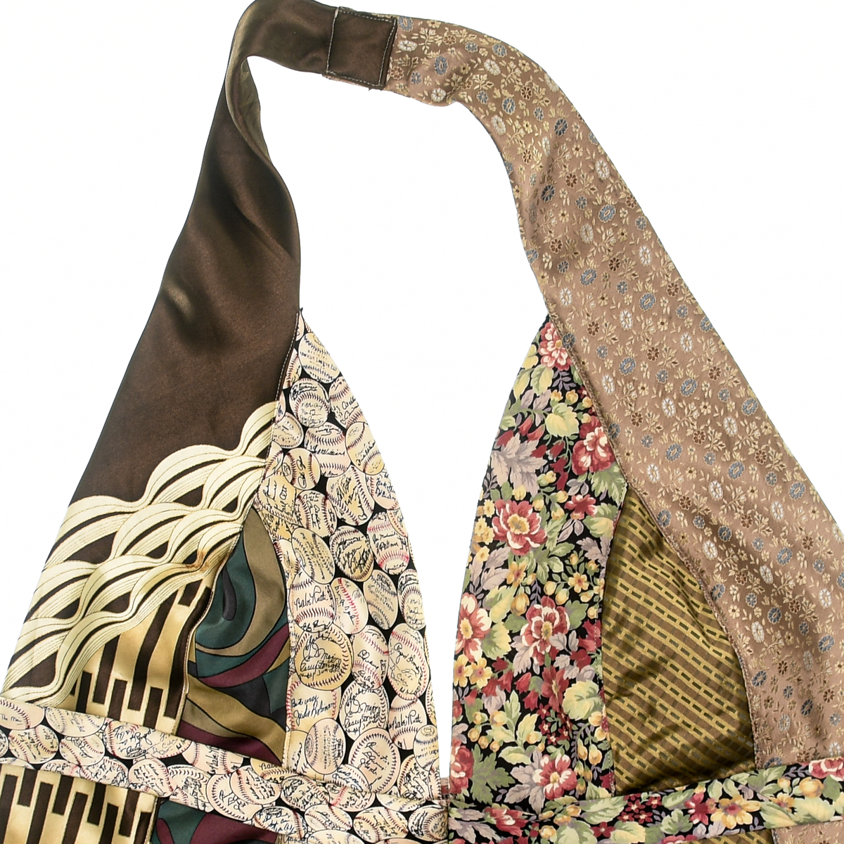 Mixed Browns Tie Halter Top