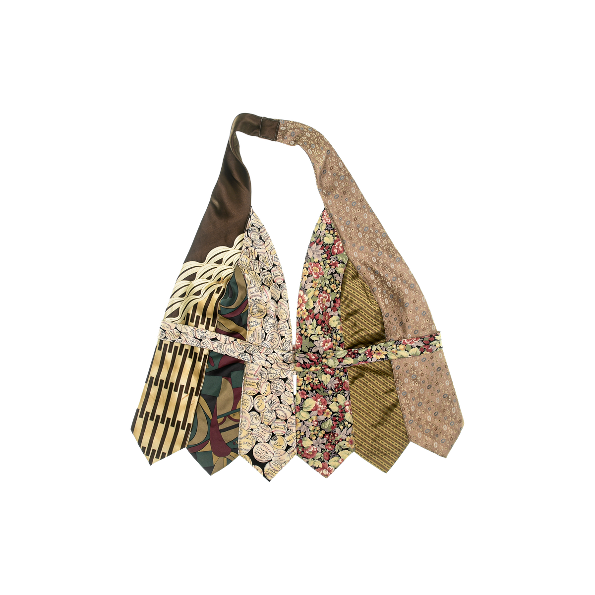 Mixed Browns Tie Halter Top