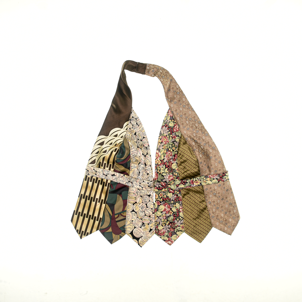 Mixed Browns Tie Halter Top