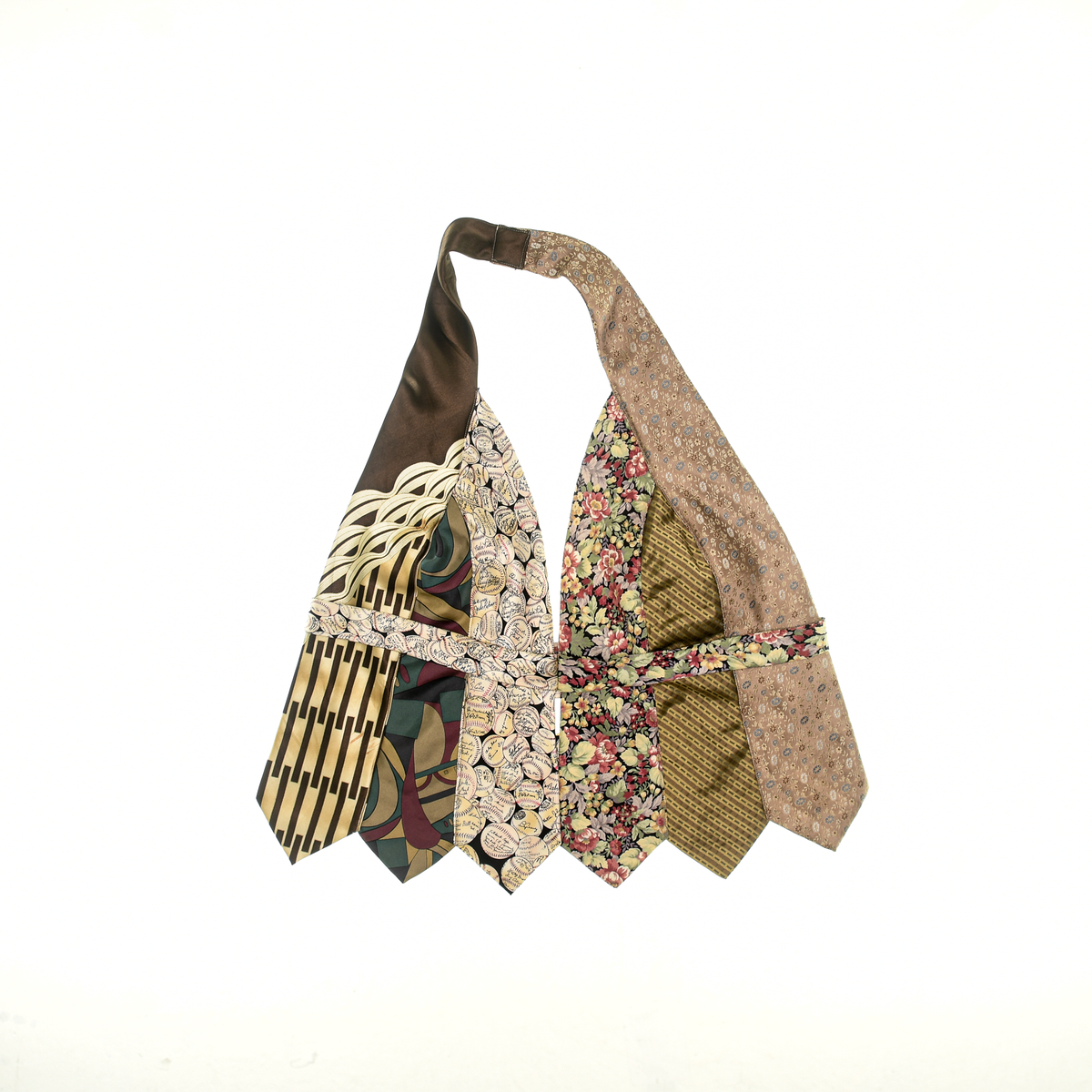 Mixed Browns Tie Halter Top