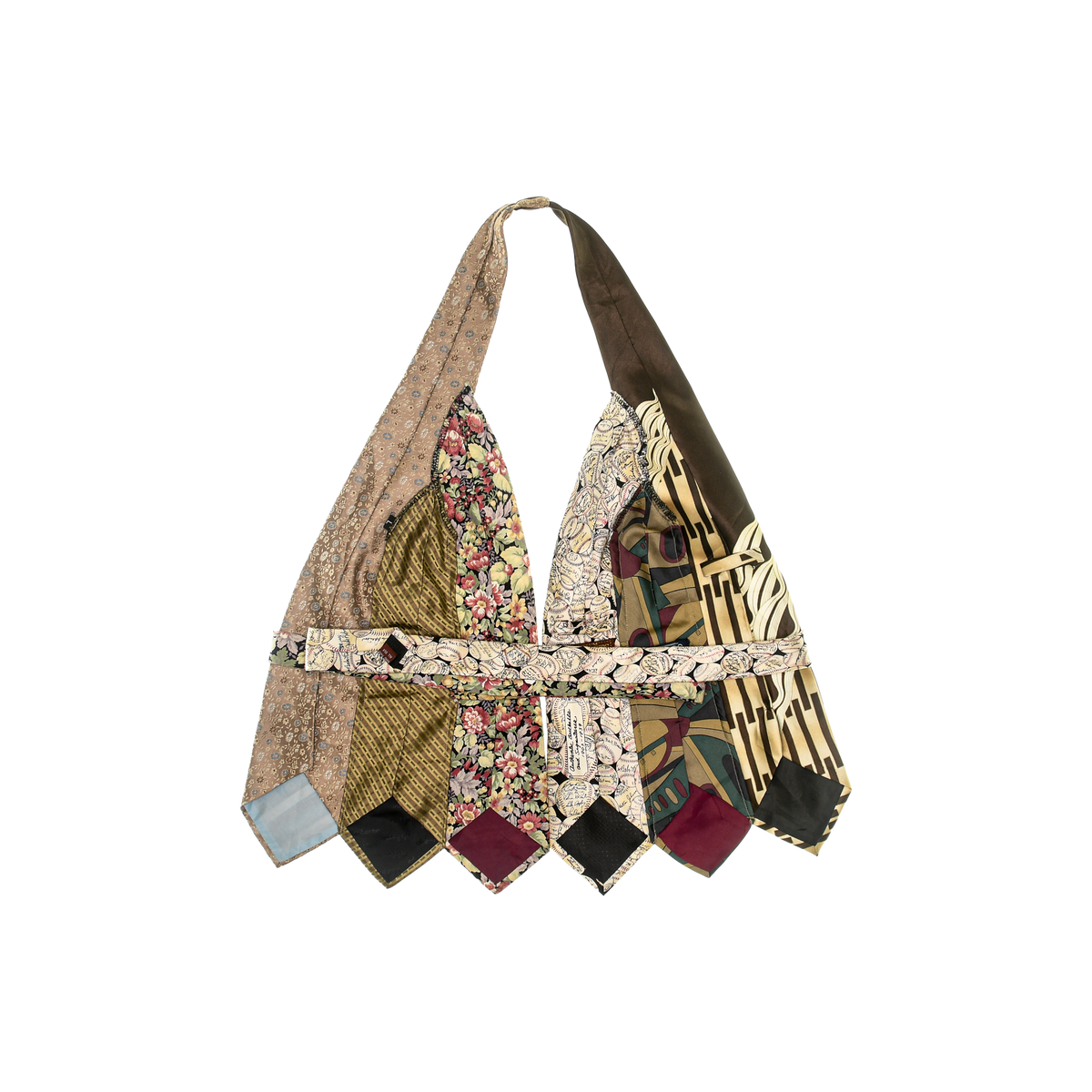 Mixed Browns Tie Halter Top