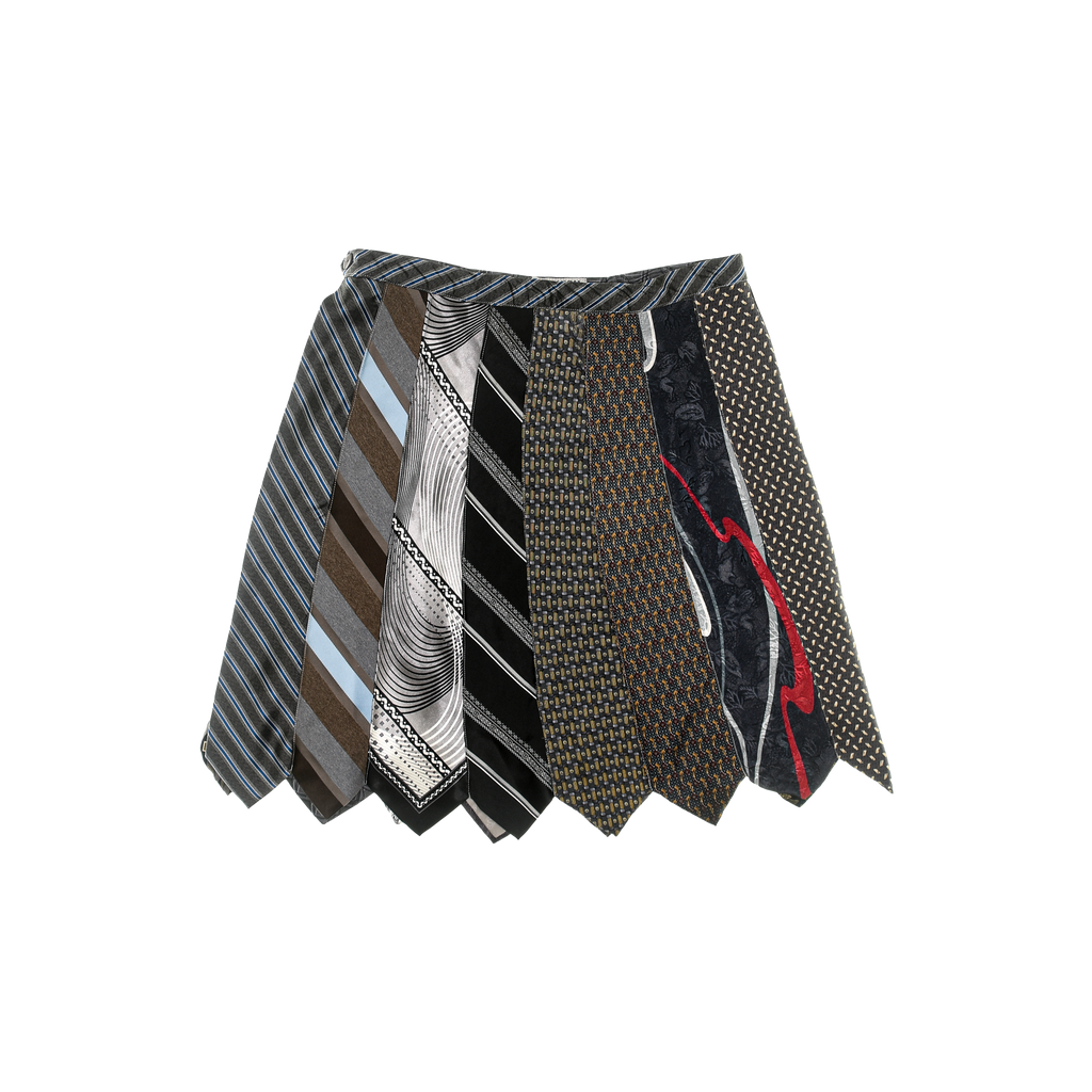 Black & Gray Tie Skirt