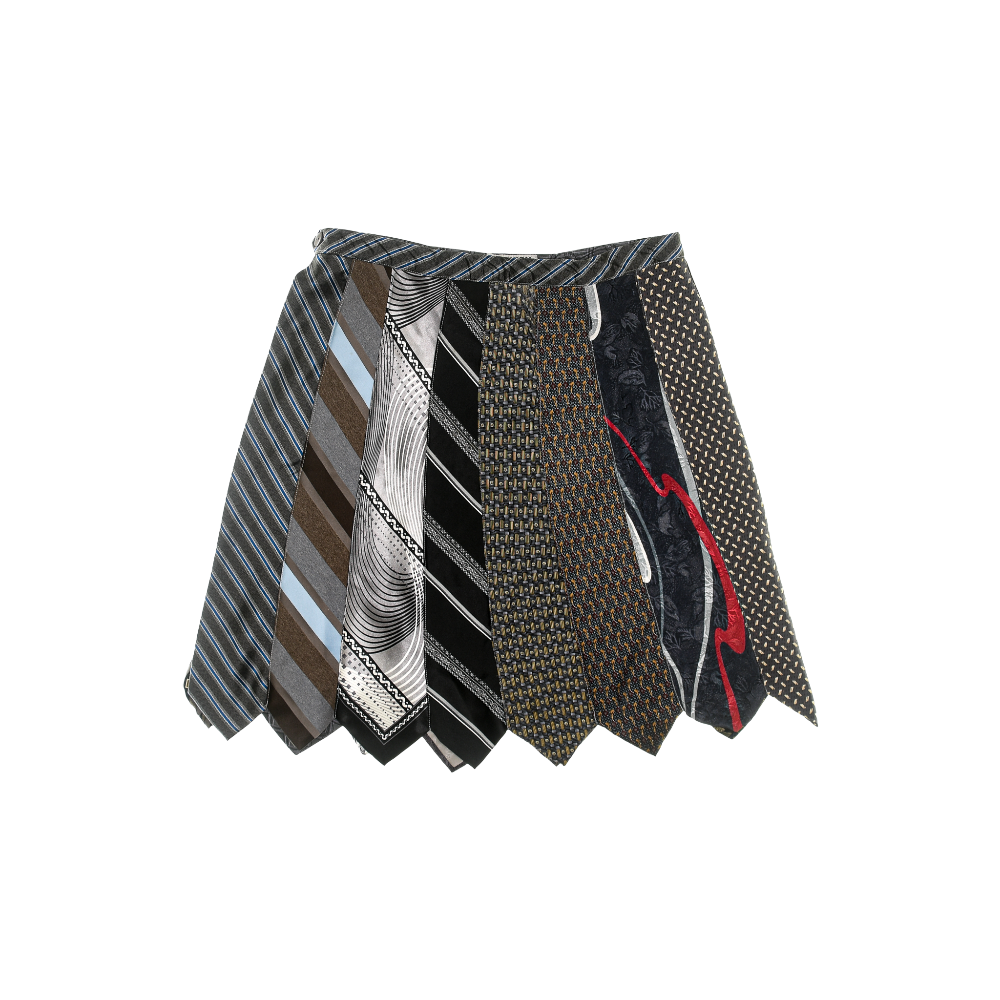 Black & Gray Tie Skirt