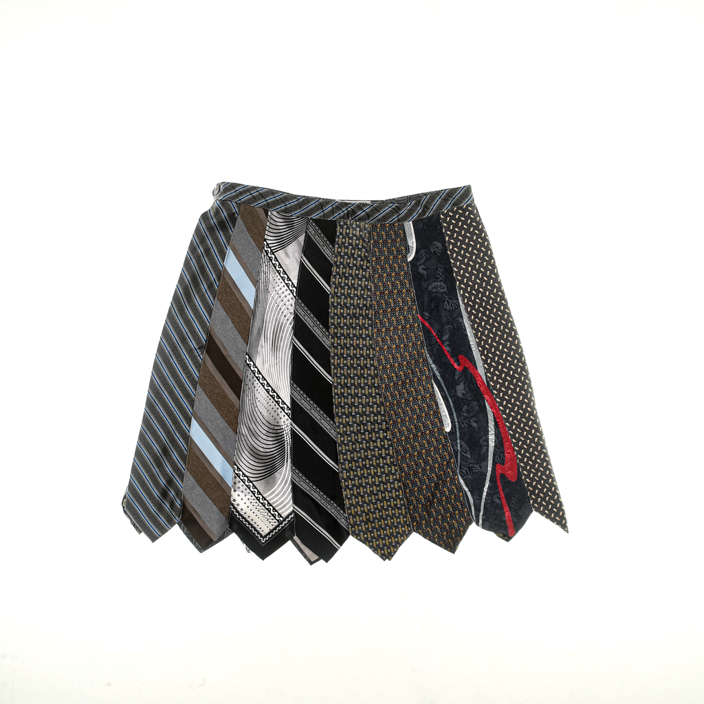 Black & Gray Tie Skirt