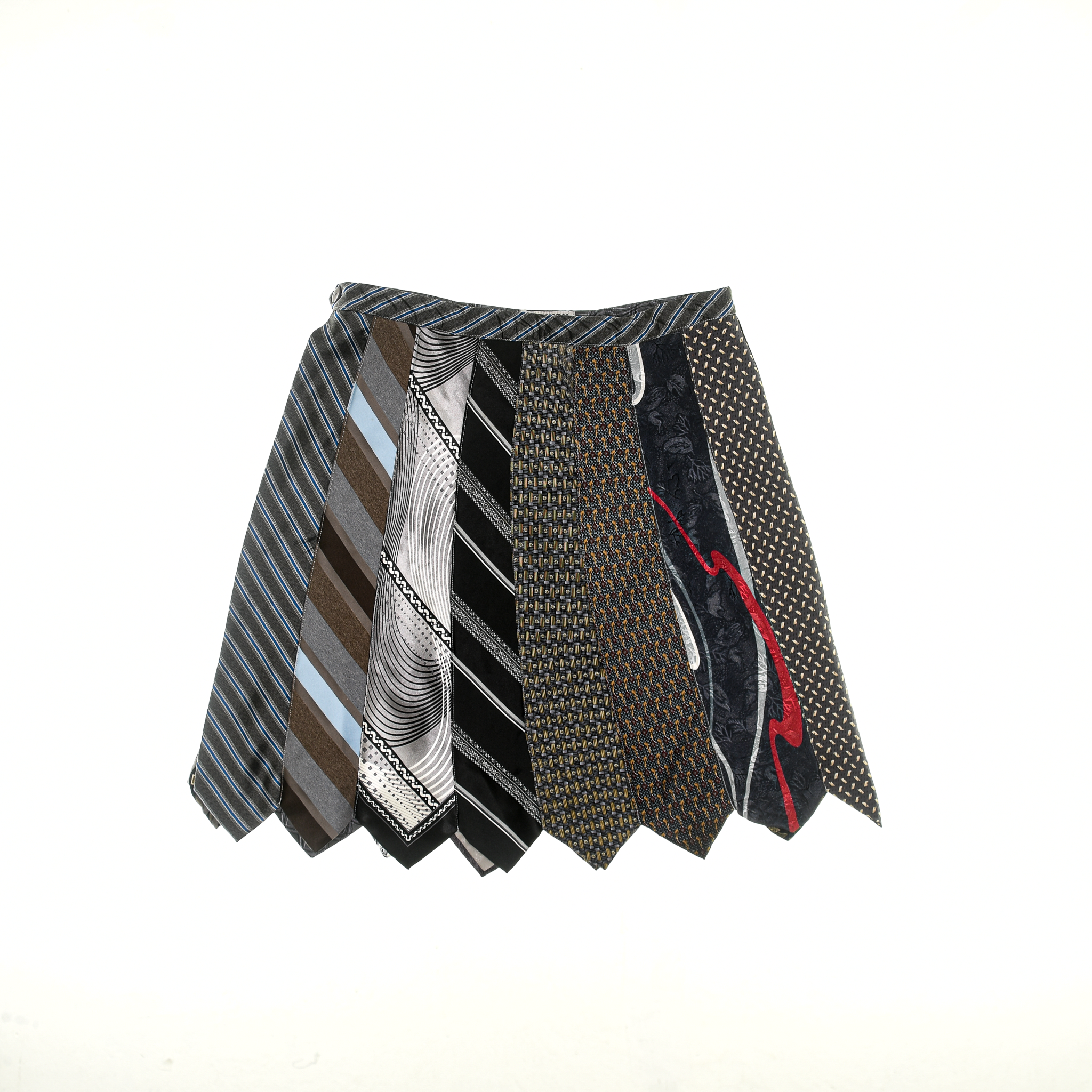 Black & Gray Tie Skirt