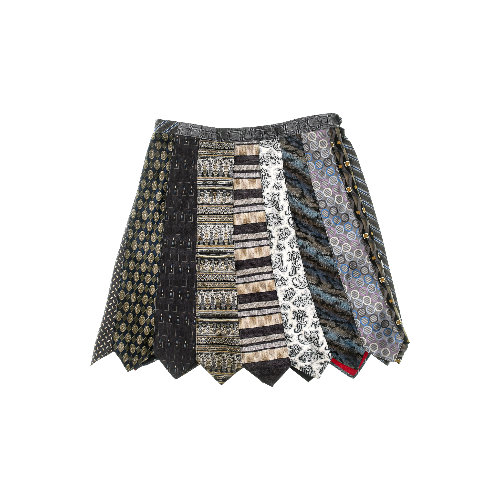 Black & Gray Tie Skirt