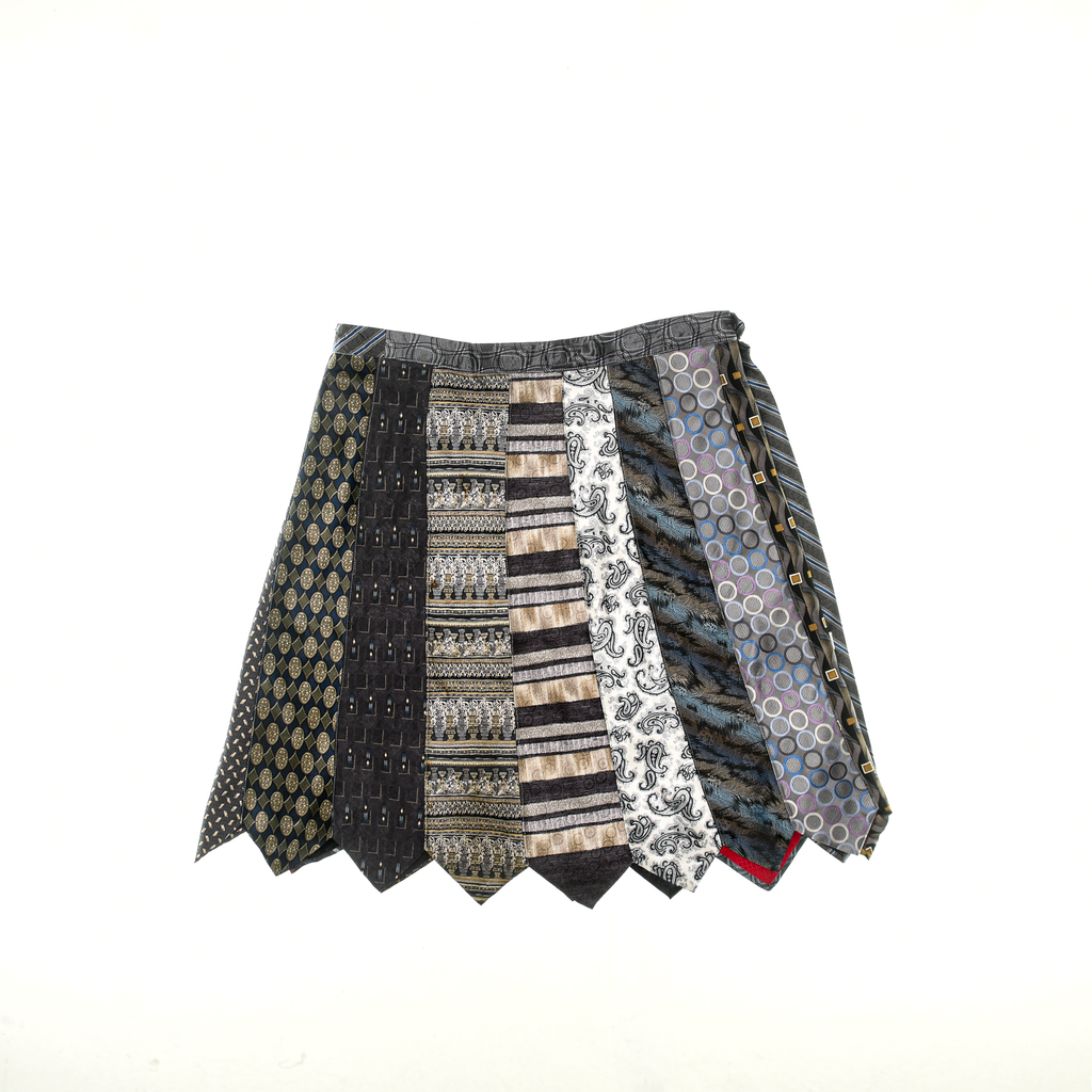 Black & Gray Tie Skirt