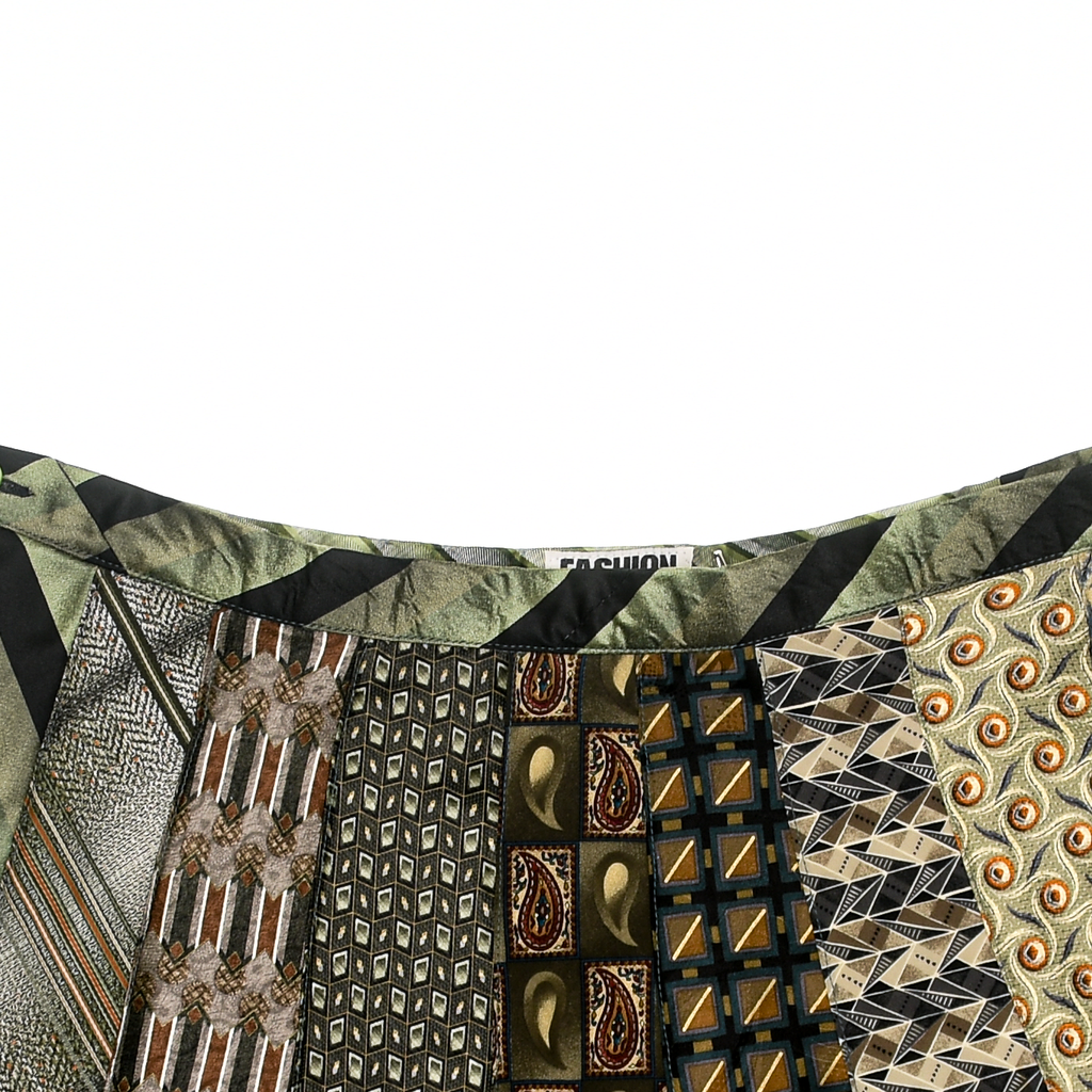 Mixed Earth Tones Tie Skirt