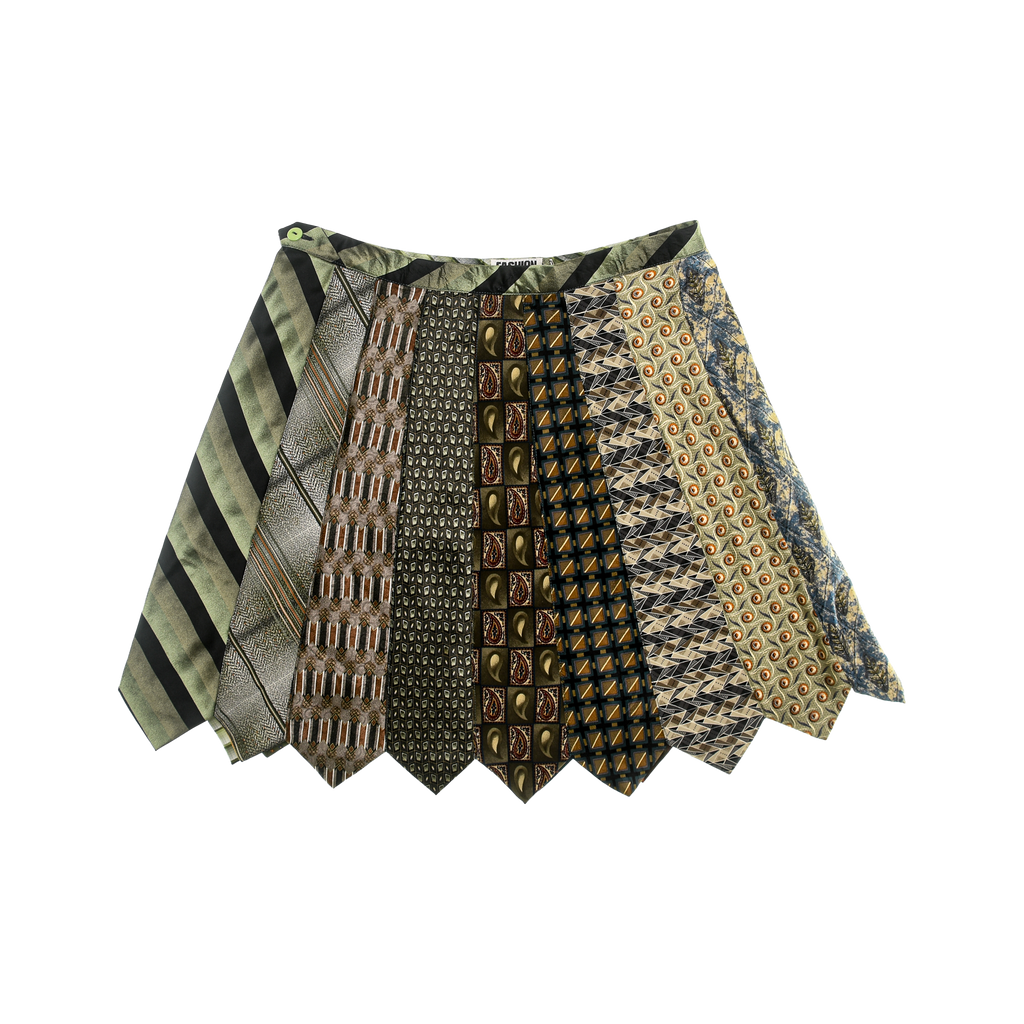 Mixed Earth Tones Tie Skirt