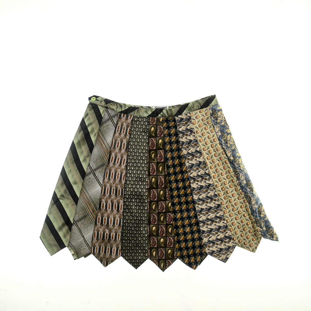 Mixed Earth Tones Tie Skirt
