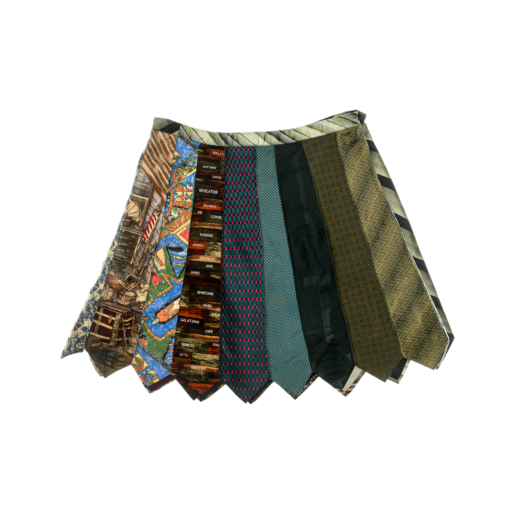 Mixed Earth Tones Tie Skirt