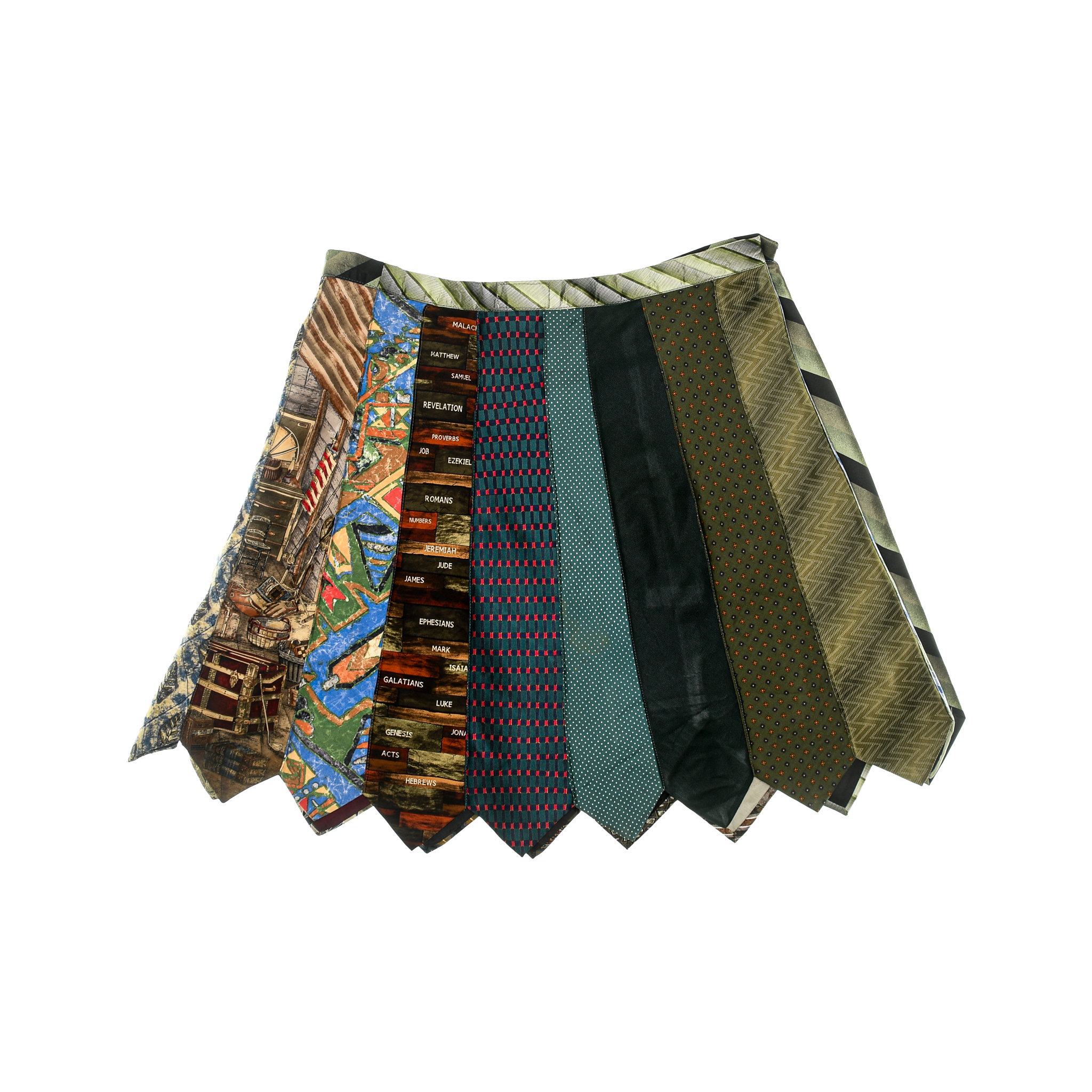 Mixed Earth Tones Tie Skirt