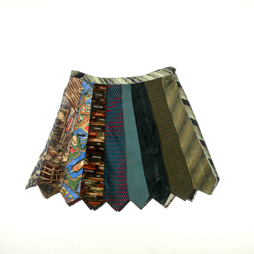 Mixed Earth Tones Tie Skirt
