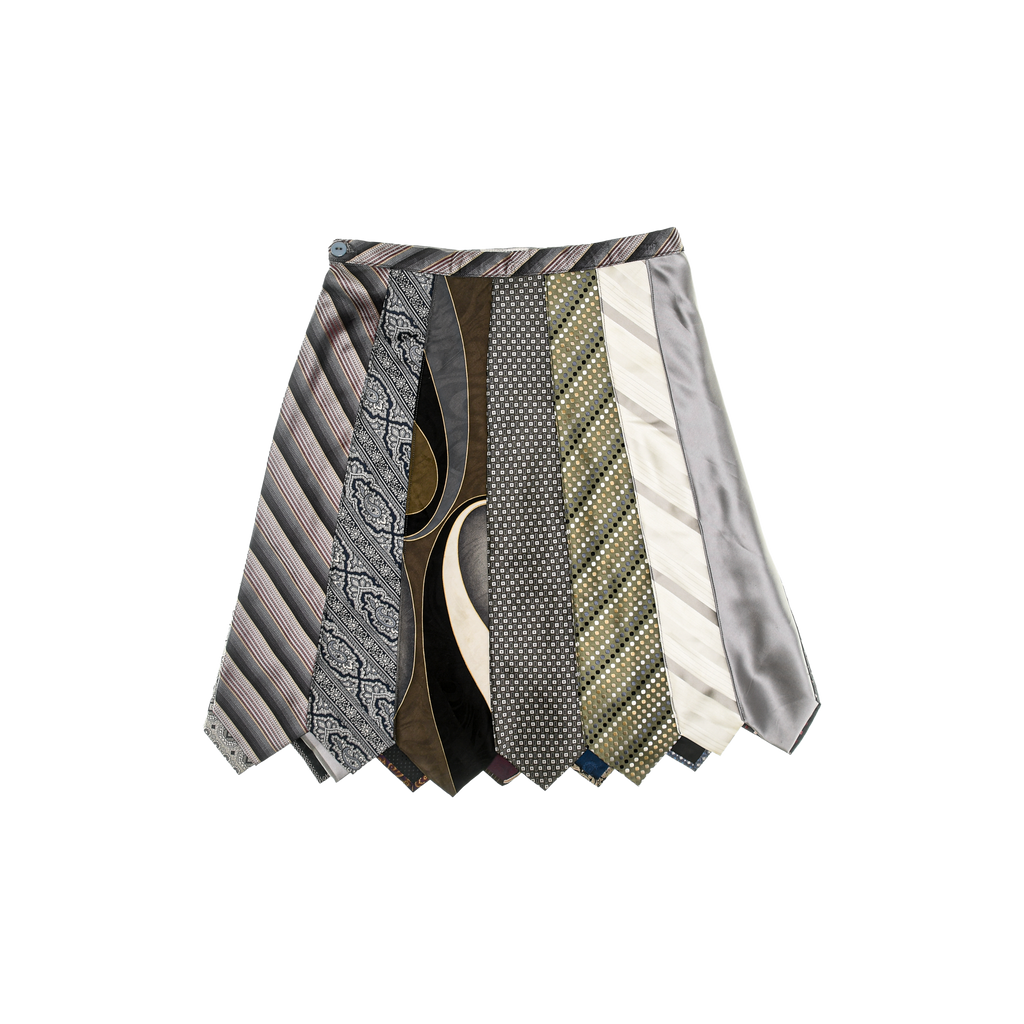 Mixed Grays Tie Skirt