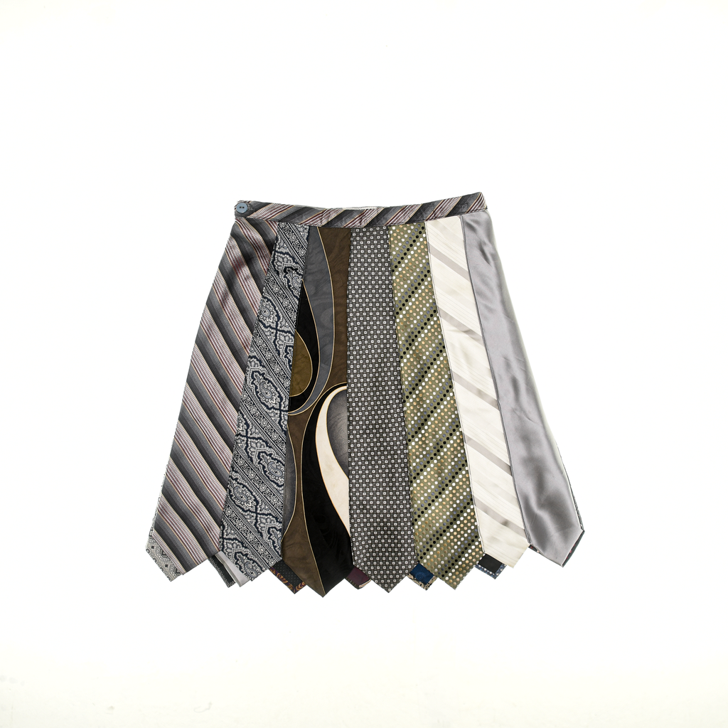Mixed Grays Tie Skirt