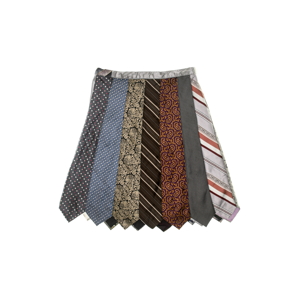 Mixed Grays Tie Skirt